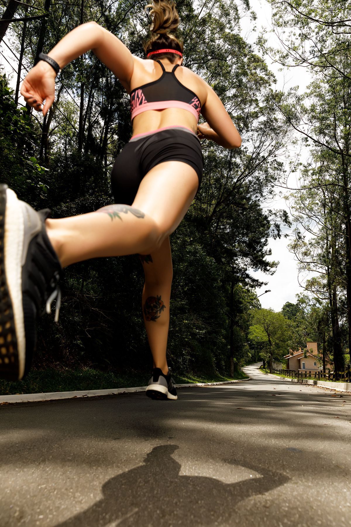 Runner celebrating marathon finish